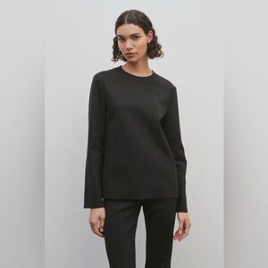 NEW! The Row Azalea Top In Scuba Black Women's Blouse